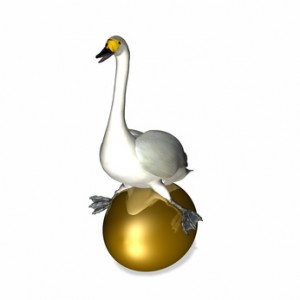 goose sitting on golden egg